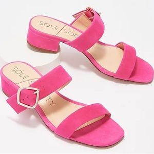 Pink Sole Society Leather Heeled Sandals